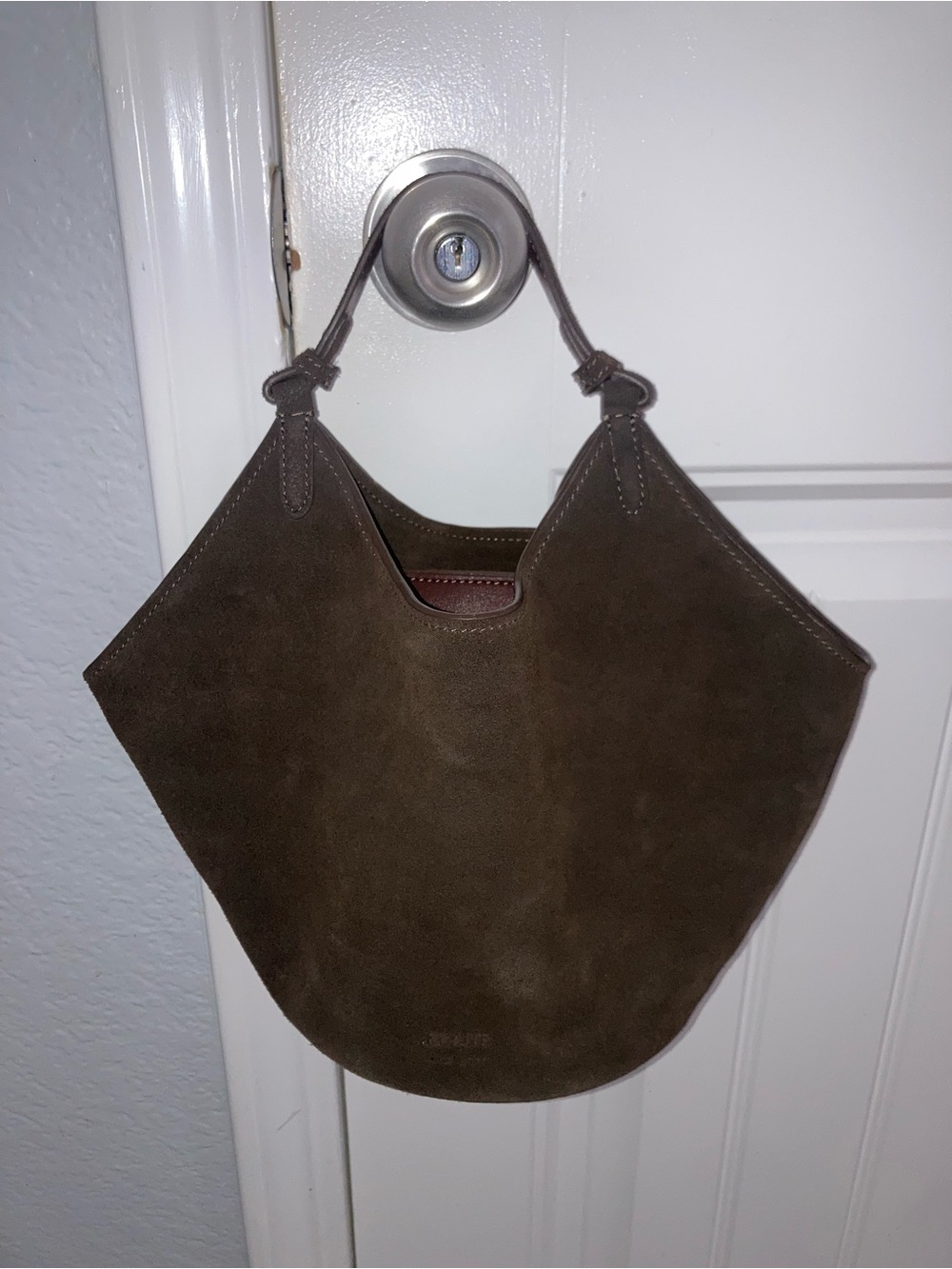 Khaite made in Italy Women’s Suede Hobo Bag in Dark Brown